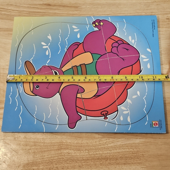 Vintage 2001 Mattel Barney The Dinosaur 8 Piece Wooden Frame Tray Puzzle - Picture 6 of 7